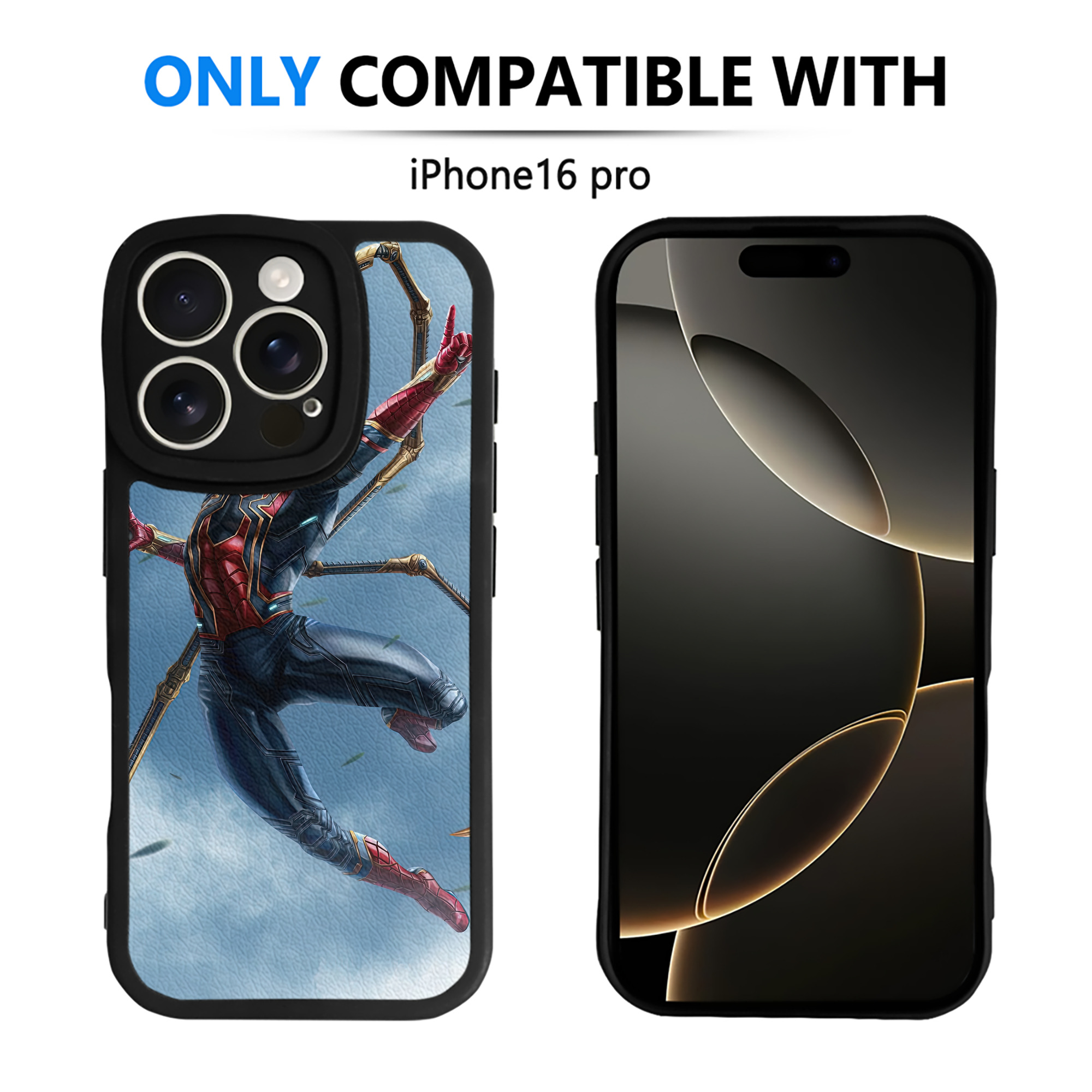 （画像用） Spider Man スパイダーマン 【iPhone 16シリーズ対応】シリコンスマホケース（レザー調） 材質：シリコン
